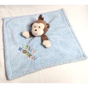 BabyGear baby gear SILLY‎ MONKEY security Blanket 15"x15" baby Blue